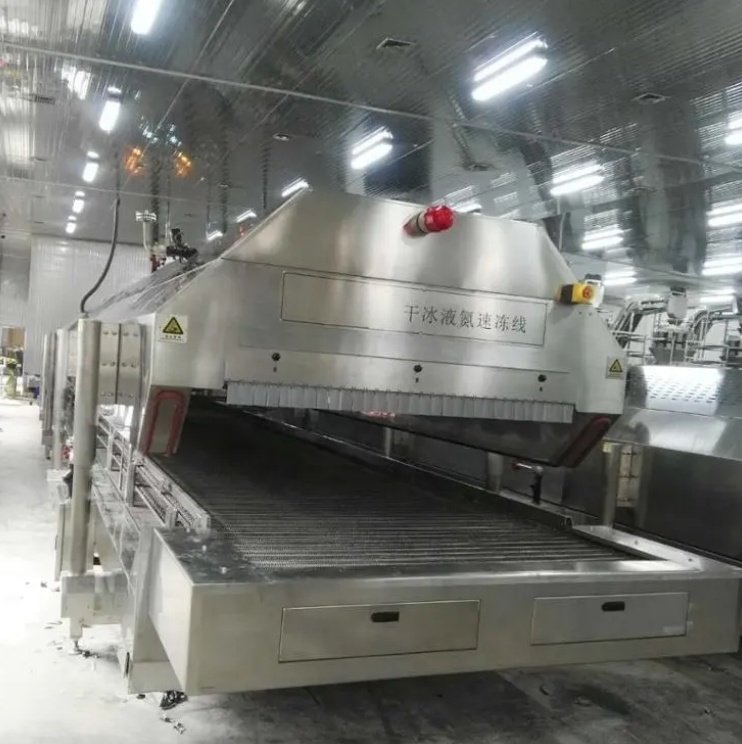 เครื่องแช่แข็งอุโมงค์ Cryogenic IQF สำหรับการแปรรูปอาหาร